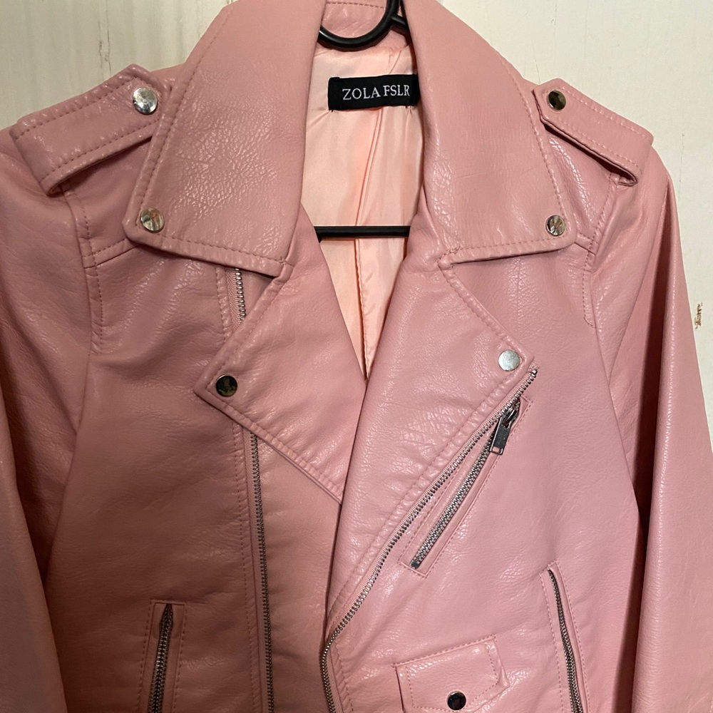 Pink leather jacket - Picture 2 of 7